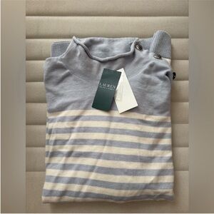 Ralph Lauren Women’s Light Blue Striped Long Sleeve Top size M